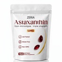 Zeria Astaxanthin 12mg, compléments antioxydants naturels aux microalgues, aide à protéger les cellules contre le stress oxydatif, la fermeté et l'élasticité de la peau, favorise la santé de la peau et des yeux, 150 Softgels