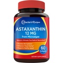 Recettes du médecin Astaxanthine 12 mg, des microalgues fraîches Premium, Max Strength, Pas de gluten, non-OGM, soutient la peau, les yeux, les os et le système immunitaire santé, 60 Softgels