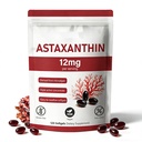 Astaxanthine premium 12mg, supplément antioxydant naturel, source de microalgues fresh, non-OGM et sans gluten,12mg -120 Softgels,4-Mois