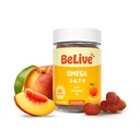 BeLive Organic Omega 3 Gommies - 60 Ct I Omega Vegan 3 6 7 & 9 de l'huile de lin et de l'huile de fruits d'épine de mer, pour les enfants et les adultes, le corps complet, le cerveau et le soutien des yeux, sans sucre – Peach Flavor