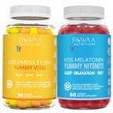 RUWAA NUTRITION Omega 3 Gummie, DHA Gummies und 1mg Melatonin Gummies | No Fish, No After-Taste, Non-Habit Forming, Gluten Free, Non-GMO, Made in USA.