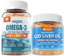 2pack Omega végétalien 3 Gommies + 2 packs Huile de foie Gommies