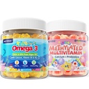 Gummies multivitamines méthylées pour enfants avec calcium, probiotiques + oméga 3 Gummies avec vitamine D3 et K2, C, DHA