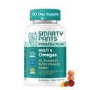 SmartyPants Gommies multivitamines prénatales avec Omega 3 DHA/EPA, Méthylfolate, Biotine, Vitamines D3, C, B12, B6, A, K et Zinc, sans gluten, étiquette propre, deux arômes de fruits, 90 Gommies (30 jours)