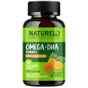 NATURELO Supplément Végétarien DHA et Omega 3 de l'huile de graines d'algues et de chia pour la santé du coeur, du cerveau et des articulations - Pas d'édulcorants de poissons, de gélatine ou artificiels - 60 Gommies