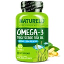 NATURELO Omega 3 supplément huile de poisson sans Burpless - 1100mg Triglycéride Omega-3, EPA + DHA, huile de poisson liquide pour le cœur, les yeux, le cerveau, la santé articulaire - 120 Softgels, 4 mois d'approvisionnement