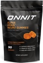 ONNIT Alpha Cerveau Neuro Focus Gummies, IGEN Non-OGM testé Gummes végétaliens avec Omega-3s Lutéine Zeaxanthin et caféine, Supplément Cerveau Eye et Focus pour les hommes et les femmes, Citrus Punch, 90 Comte