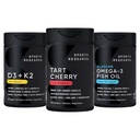 Sport Research® Multivitamin Pack w/CherryPure® Tart Cherry Fruit Complex 800mg, Vitamin D3 5000iu + K2 100mcg und Alaskan Omega-3 Fish Oil 1250mg - Non-GMO · Zuckerfrei · Glutenfrei