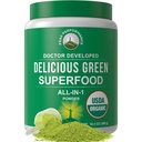 Peak Performance Bio Greens Superfood Poudre. Meilleur Tasting Super Greens Poudre avec 25+ ingrédients organiques pour Max Energy et performance athlétique. Jus vert de kéto végétalien boisson quotidienne