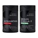 Sport Research® Vegan Antioxydant Support Pack - Omega-3 Huile d'algues et astaxanthine à base végétale pour l'activité antioxydante, la peau et la santé des yeux (60 softgels veggies chacun)