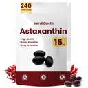 15mg Astaxanthin, 240 Softgels, suppléments d'astaxanthin, 8 mois d'approvisionnement, support antioxydant, santé des yeux et de la peau, circulation interne, sans OGM, sans gluten, sans soja