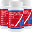 35mg Supplément d'astaxanthine liposomale - Support puissant antioxydant pour la peau, les articulations et la santé des yeux - formule naturelle anti-âge avec l'astaxanthine pure - végétalien, non-OGM, 180 capsules