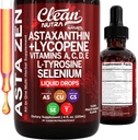 Nettoyant Nutra Astaxanthin Lycopène Liquid Drops Absorption Soutien Vitamines A C D E 4 fl oz – Potent Natural D3 C E A & Sélénium L-Tyrosine Formule Pure Mélange d'antioxydants Amélioration de l'apport nutritionnel