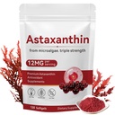 Astaxanthine 12mg, 120 Softgels, supplément antioxydant d'Astaxanthine Premium soutient l'œil, la santé de la peau, immunitaire, la circulation interne