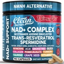 NAD Resveratrol Supplement Spermidine Fisetin Quercetin Graines de raisin Gotu Kola Berberine Astaxanthin Taurine grenade Acai Anti vieillissement Capsules de longévité pour les femmes Hommes EternaGlow par Nutra propre 90ct