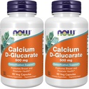 NOW Nahrungsergänzungsmittel, Calcium D-Glucarate 500 mg, Entgiftungsunterstützung*, 90 Veg Kapseln, (Pack von 2)