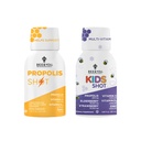 Biene und Sie Propolis Shot und Kinder Shot Bundle, Natürliche Propolis Shot Supplement, Antioxidantien, Vitamin C, VIT D3, Zink, Orangensaft, Raw Honey 2 * 12 Flaschen