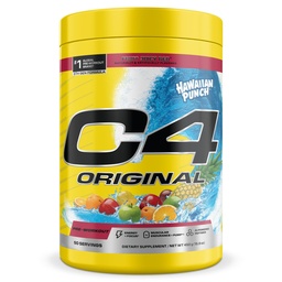 Cellucor C4 Pre Workout original – Punch hawaïen - Pré-entraînement pour l'endurance, la concentration et la performance avec 200mg de caféine, Beta-Alanine, Nitrate de créatine, L-Arginine & Peptipump – Sans sucre, 50 portions