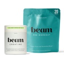 Beam Creatine Monohydrate + groupe de préentraînement – Strength, Endurance & Muscle Recovery Stack – support pour l'énergie propre et l'hydratation, troisième partie testée pour la performance d'entraînement de pointe