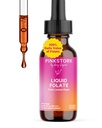 Pink Stork Liquid Folate Tropfen – 5-MTHF Methylfolat B9 Vitamin | Flüssige Folsäure Alternative für Frauen | Pränatal Folat, Non-GMO, Vegan, Sublingual Methylfolate Supplement | 2 fl oz