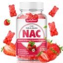 softbear NAC Gummi für Kinder & Erwachsene, NAC Supplement 1000mg N Acetyl Cystein unterstützt Lung & Liver Gesundheit, Antioxidantien & Immunsystem, Erdbeeren Flavor 60 Count
