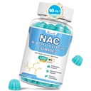NAC Gummies, supplément NAC avec le chardon de lait, Sélénium, B6, B12 - Antioxydant, Immune support - N acétyl Cysteine 600 mg par Gummy - Blueberry Aromatisé, 60 Cts