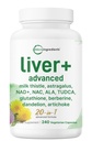 Foie Advanced+, 240 Capsules de Veggie (Complexe 20-in-1) avec Thistle de lait, Dandelion, NAD, NAC, ALA, TUDCA, Glutathion, Artichaut, Turmeric, et Astragalus (non-OGM, sans gluten)