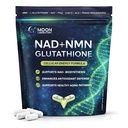 NMN + L-Glutathione Supplement – NAD+ Support, Mitochondrial Energy & Antioxidant Defense mit CoQ10, NAC, PQQ & Alpha Lipoic Acid – 120 Kapseln. Refill Pack