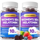 Melatonin 10mg Gummies for Women Over 50: Maximum Strength Plus Magnesium Ashwagandha Elderberry L-Theanine Chamomile Lavender Vitamins D3 for Zzz - Non-Habit Forming for Women 50+(120Count)