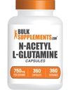 BulkSupplements.com Capsules N-acétyl L-glutamine - Supplément de glutamine, Supplément d'acides aminés - Sans gluten, 1 Capsule par portion (750mg), 360 Nombre (paquet de 1)