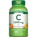Nature's Truth Vitamin C 1000mg with Rose Hips Caplets | 300 Count | Vegan, Non-GMO & Gluten Free Supplement