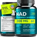 Supplément NAD 300Mg Extra Strength NMN Alternative Liposomal + Thé vert pour les femmes et les hommes avec Urolithine A, Resveratrol, CoQ10, Alpha acide lipoïque