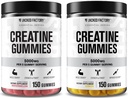 Gommies monohydratées en créatine 5g Dose quotidienne (1g par gommy) - Gommy en créatine pour hommes et femmes, amis végétaliens, amis des voyages, tiers testés - 150 gommy, pastèque et citron