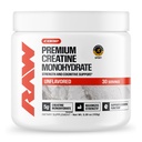 RAW Nutrition Poudre monohydratée de créatine, non aromatisée (30 portions) - Supplément monohydraté de créatine micronisé pour la performance d'entraînement, construire les muscles et la force - Poudre de créatine pour les hommes et les femmes