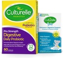Tägliche Probiotika-Kapseln, Probiotika für Männer und Frauen 60 Count, 2 Monate + Culturelle Baby Immune & Digestive Support Probiotika + Vitamin D Tropfen 0-12 Monate, 30 Tage Versorgung, 9ml