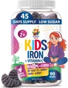 SUNNY SAM Gommies de fer pour les enfants et les adolescents - 10 mg Vitamines de fer avec vitamine C - Supplément de gommy à faible teneur en sucre pour le soutien immunitaire, soutient la production de globules rouges pour les enfants et les adolescentes