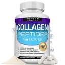 Toplux Multi Collagen Peptides Pills 1800 Mg Complexe - Type I, II, III, V, X Complexe de Collagène Premium pour une meilleure peau et cheveux, articulaire forte, protéine hydrolysée, pour hommes femmes, 90 Capsules, Supplément