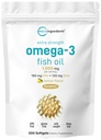 Micro Ingredients Extra Strength Omega 3 Fischöl ergänzt 1.000mg pro Portion, 300 Softgels | Zitrone aromatisiert | Burpless | EPA 180mg + DHA 120mg | Tiefseefisch