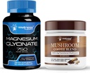 WELLNESS LABSRX Glycinate de magnésium Capsules 750mg - Mélange de café de champignons