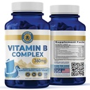 Supplément complexe de Vykee Nutrition B – Vitamines B à haute puissance avec un folate DFE de 750mg, 440mcg B12/Biotin.