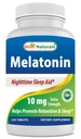 Meilleurs comprimés de mélatonine naturel 10mg (non-OGM) - aide à promouvoir la relaxation et le sommeil - 120 Compte