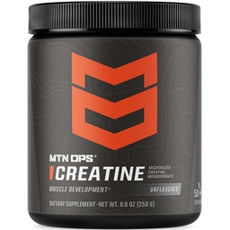 MTN OPS Poudre micronisée monohydratée de créatine – 5 g par portion, 50 portions – Creatine pure pour la récupération musculaire et l'entraînement de la force