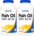 Nutricost Huile de poisson Oméga 3 Softgels avec EPA & DHA (1000mg d'huile de poisson, 560mg d'oméga-3), 240 Softgels, non-OGM, sans gluten. (Pack of 2)