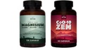 Rhythme naturel Cardio Calm Bundle - Triple Calm Magnésium 150mg, 120 Capsules + CoQ10-ZEN (Coenzyme Q10 + L-Carnitine + L-Theanine), 30 Capsules