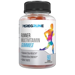 Läufer Multivitamin-Gummien - Tägliches Vitamin zum Laufen mit Vitaminen A, C, D, E und B Complex – 50% weniger Zucker – Antioxidantien, Erholung, Ausdauer und Energie-Gummi – Zertifizierte Laufsup