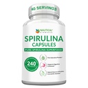 Spiruline Capsules 3000mg - 40 portions de Spiruline Organique Capsules - Riche en protéines, antioxydants et vitamines - 240 Poudre d'Espiruline Organique - Soutient la santé immunitaire et cardiovasculaire