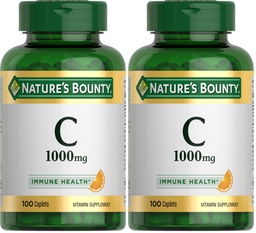 Nature's Bounty Vitamin C 1000mg, Immune Support Supplement, Powerful Antioxidant, 100 Caplets (Pack of 2)