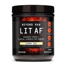 BEYOND RAW LIT Advanced Pre Workout Formula, Lemon Ice, for Energy, Focus, Endurance, Pumps, with 300mg Rapid and Targeted Release Caffeine, Creatine, Betaine, Beta Alanine, Taurine, 20 Servings