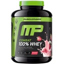 MusclePharm Combat 100% poudre de protéines de lactosérum, crème de fraise, récupération rapide et gain musculaire avec l'isolat de protéines de lactosérum, poudre de protéines haute pour les femmes et les hommes, sans gluten, 5 lb, 70 portions