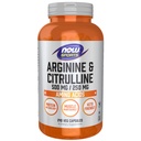 NOW Sporternährung, Arginin & Citrulline 500 mg/ 250 mg, Aminosäuren, 240 Veg Kapseln